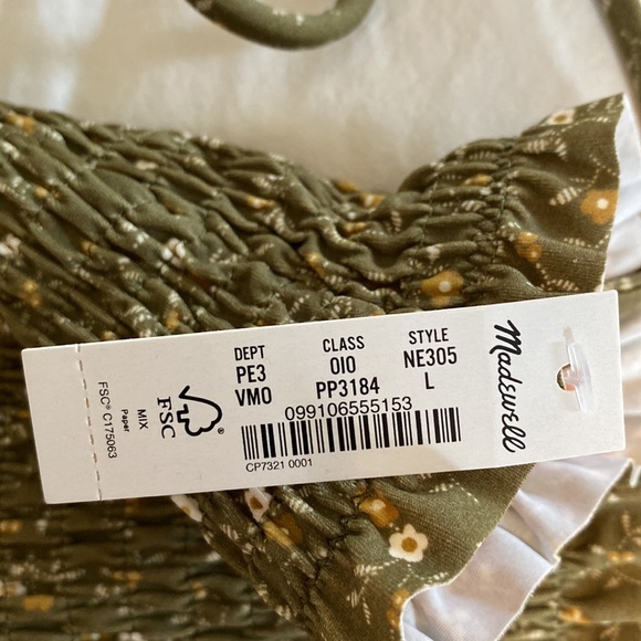 NWT Madewell swim top- size large - Picture 3 of 6